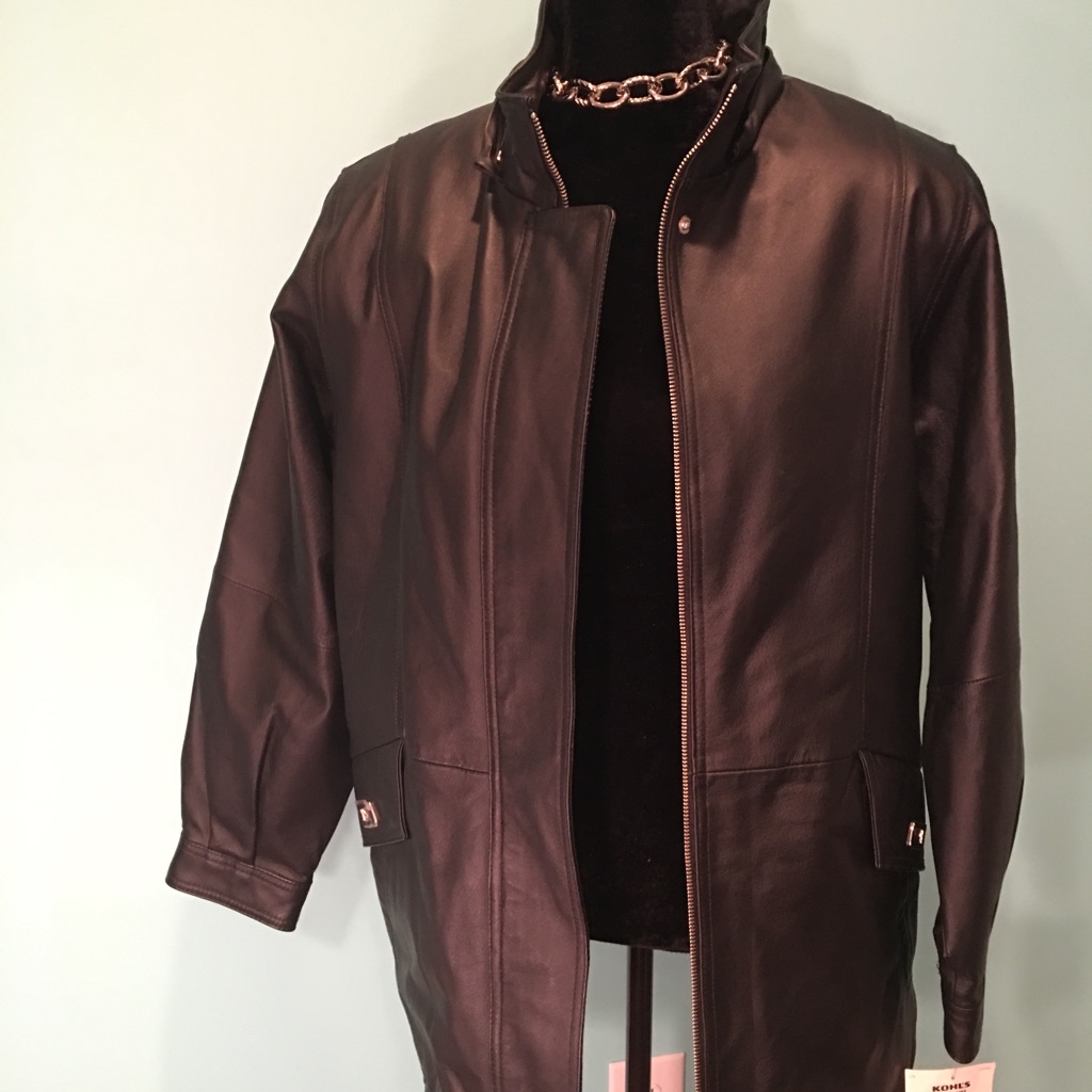Croft & Barrow Leather Jacket Coat Size M